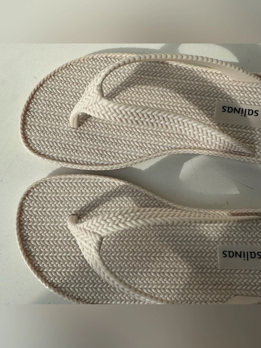 Melissa Cream Woven Thong Sandals